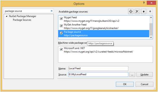 Local Nuget Package Feed Configuration